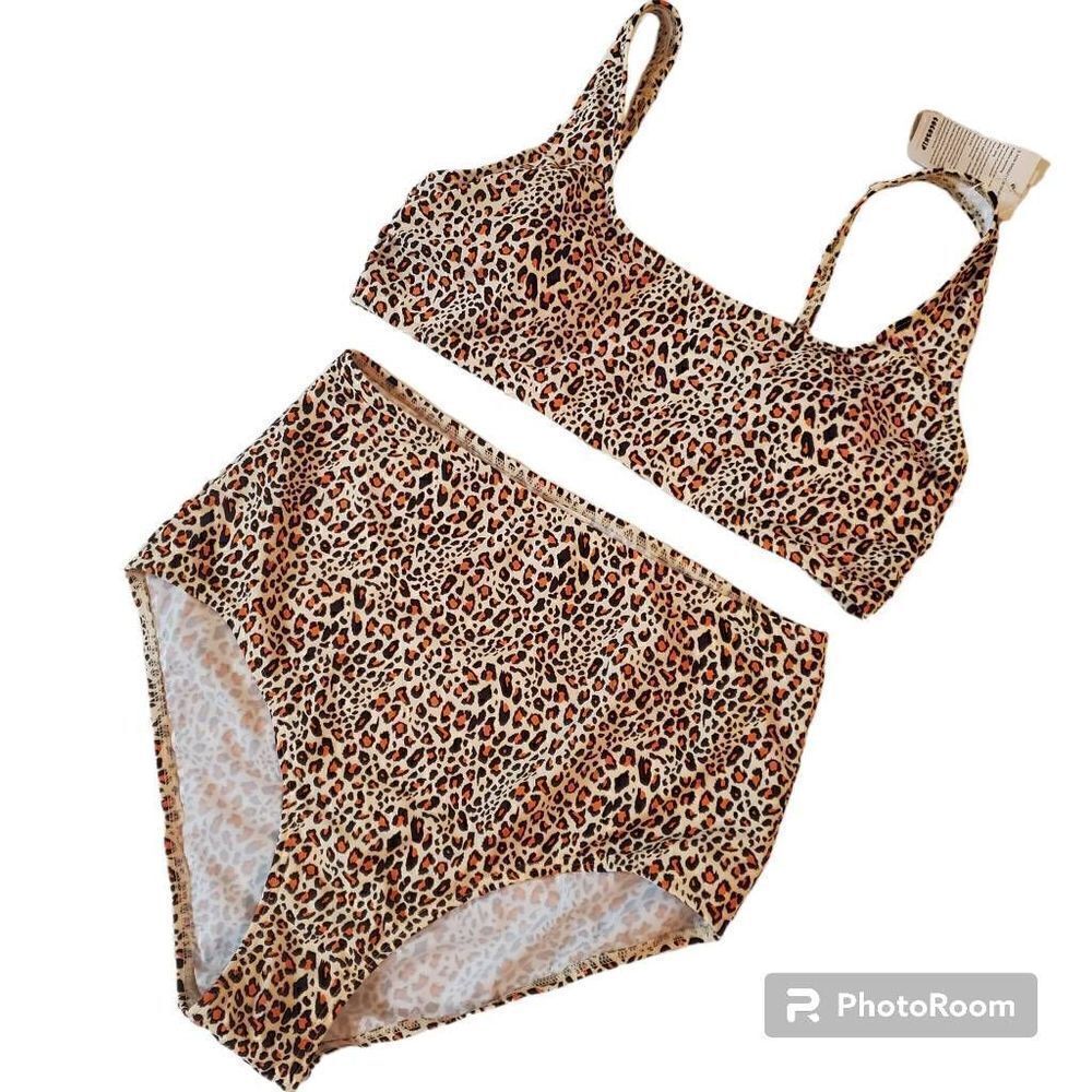 NWT Cocoship animal print highwaist bikini set 10